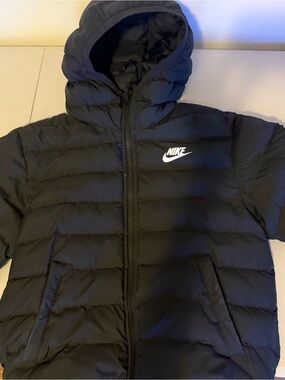 Nike Black Jacket with White Swoosh Label